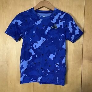 Adidas blue camo shirt, size medium (10/12)